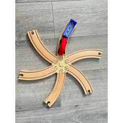 2x Sześciodrożne Skrzyżowanie Do Torów Kolejek Drewnianych z Ikea Lidl Brio