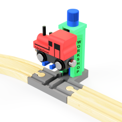 ZESTAW: MYJNIA i WARSZTAT z PODNOŚNIKIEM DO POCIĄGÓW KOLEJKI DREWNIANEJ