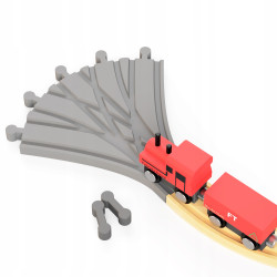 ROZJAZD 1 na 5 +2 ŁĄCZNIKI DO TORÓW KOLEJKI DREWNIANEJ 33736 - FABRYKATOROW