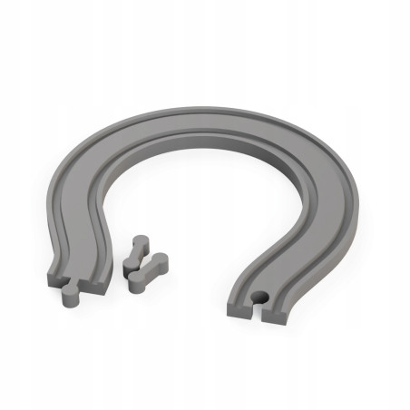 NAWRÓT ZAKRĘT DO TORÓW KOLEJKI DREWNIANEJ +2 ŁĄCZNIKI - od FabrykaTorow