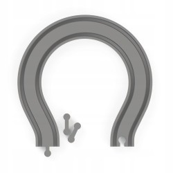 NAWRÓT ZAKRĘT DO TORÓW KOLEJKI DREWNIANEJ +2 ŁĄCZNIKI - od FabrykaTorow