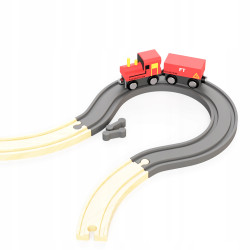 NAWRÓT ZAKRĘT DO TORÓW KOLEJKI DREWNIANEJ +2 ŁĄCZNIKI - od FabrykaTorow