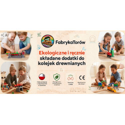 Łączniki do torów drewnianych | Komplet 10 szt. | Eko PLA Beż