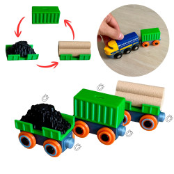 WAGON DO KOLEJKI DREWNIEJ Z MAGNESEM 1 szt - FabrykaTorow