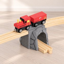 Dwupoziomowy Tunel do Kolejki Drewnianej – Kompatybilny z IKEA LILLABO i BRIO